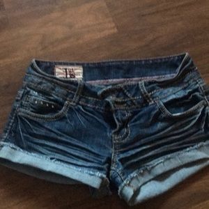First kiss denim shorts